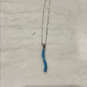 Elegant Blue Sterling Silver Necklace